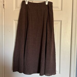 Laura Scott Brown Midi A-Line Skirt